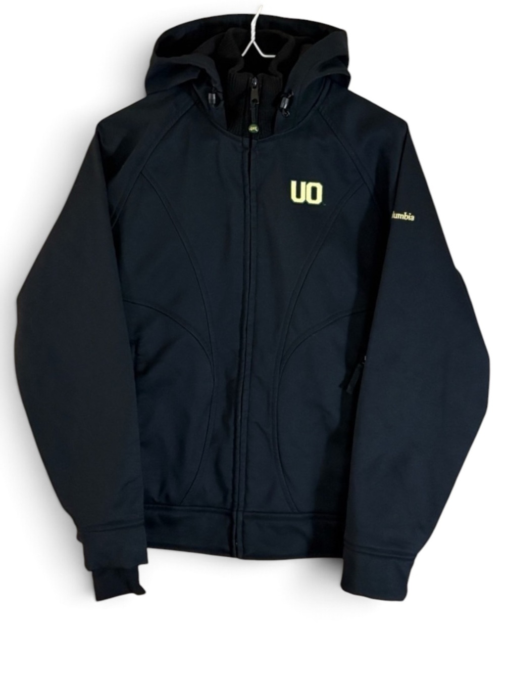 Columbia Dark Black University of Oregon Softshell Fleece Hooded Jacket